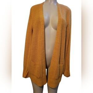 Haute Monde Orange  Knit Crochet Cardigan X-Large Fall Winter Comfy